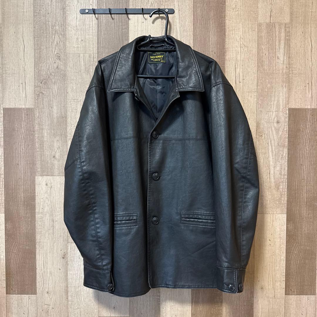 レザージャケット BACK NUMBER ブラック L - メルカリ
