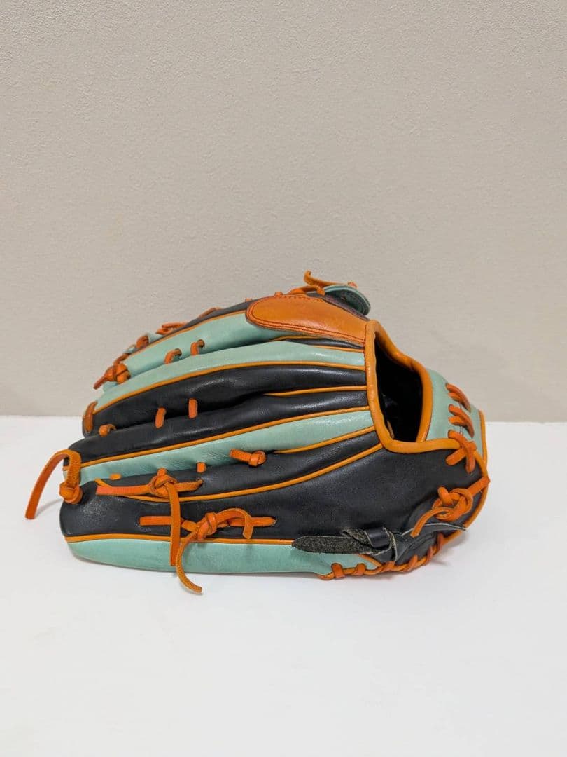 グラブワークス 外野用グローブ エメラルドグリーン オレンジ