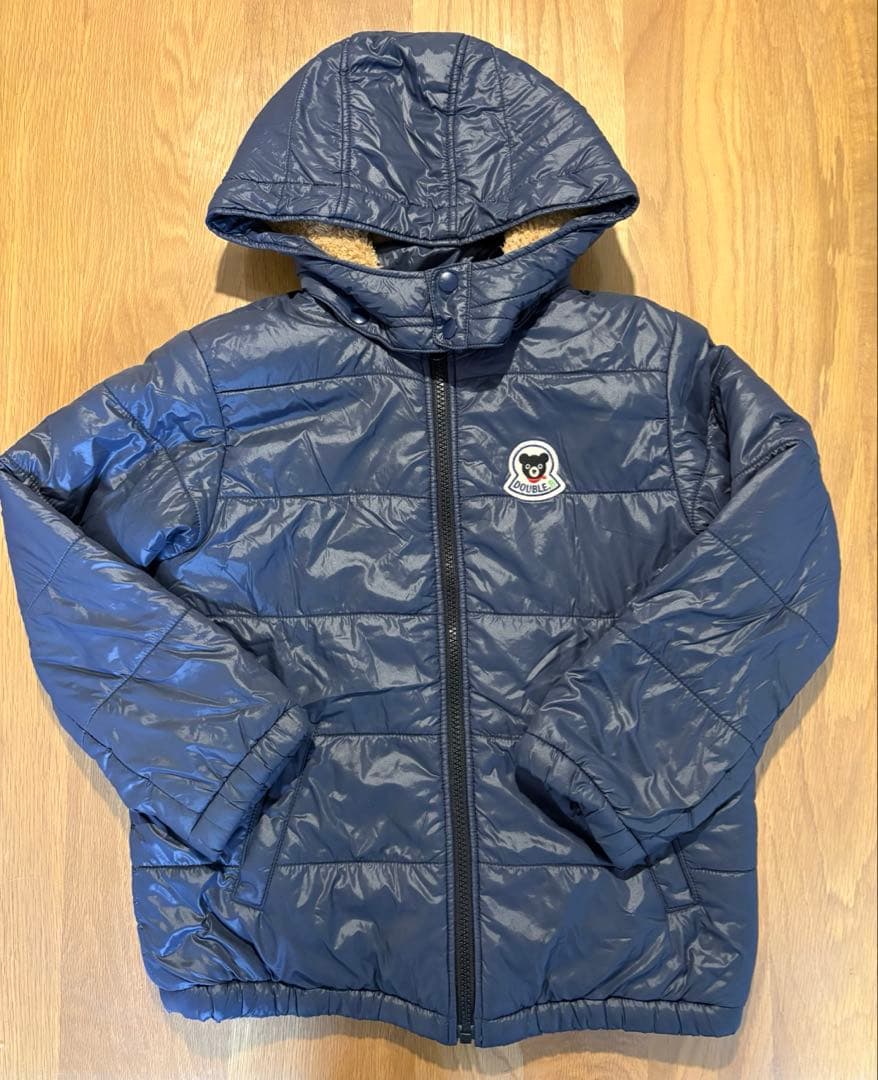 ミキハウス ダブルビー ダウンジャケット、コート ネイビー サイズ130