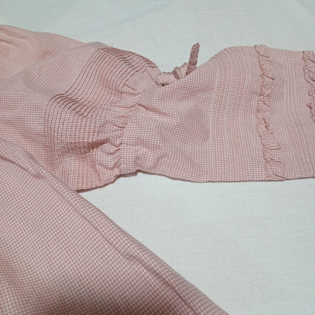 c*y様 カネコイサオ ブラウス マトンスリーブ ギンガムチェック 花柄刺繍