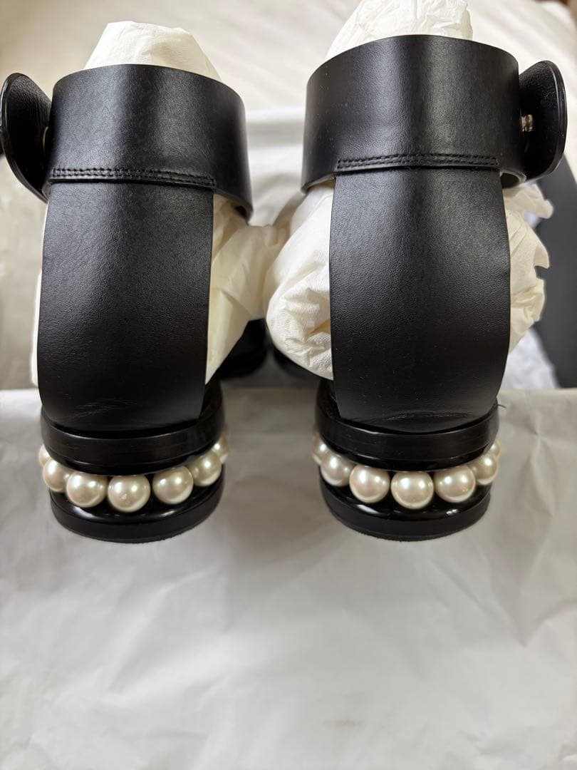 ニコラスカークウッド パールソール サンダル 黒 36