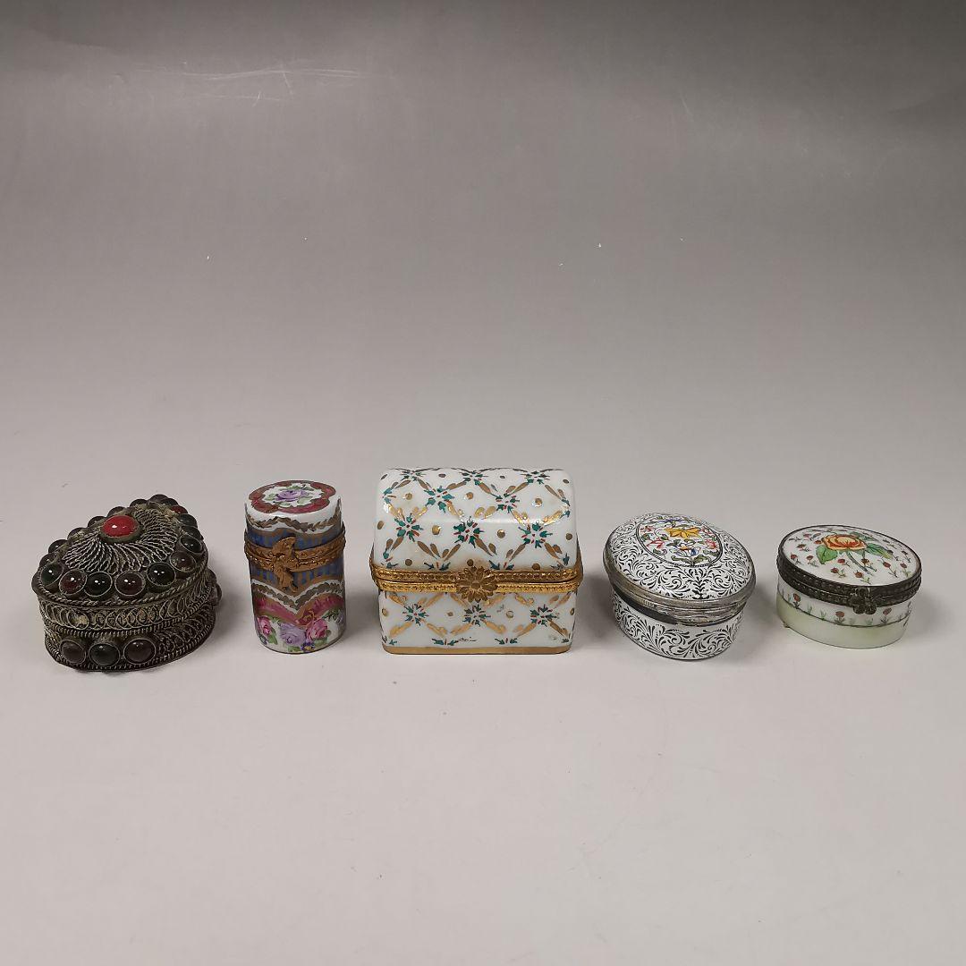1048 希少！アンティーク リモージュボックス 小物入れ 骨董 5個セット