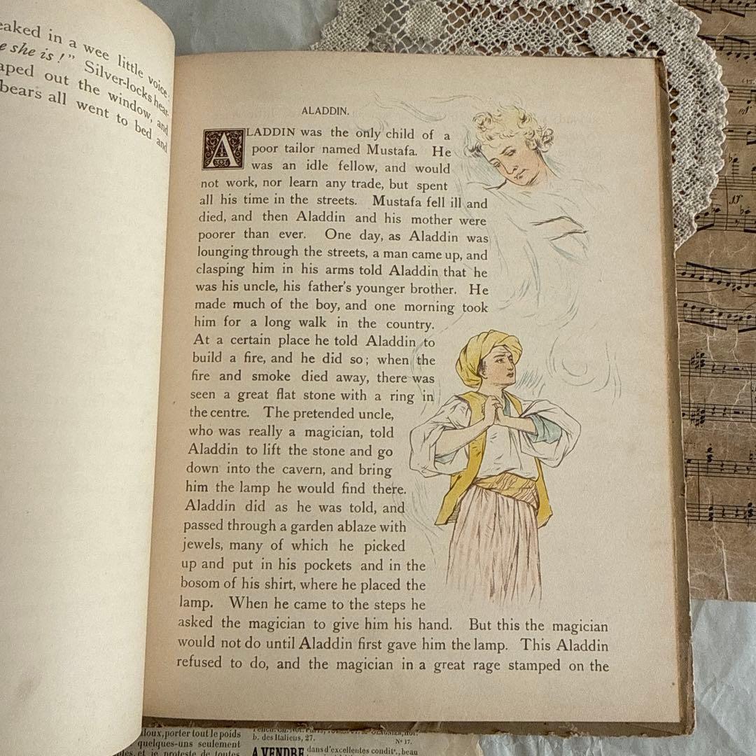 稀少1892年アンティーク愛らしい挿絵の絵本モードハンフリー洋書 童話 古書
