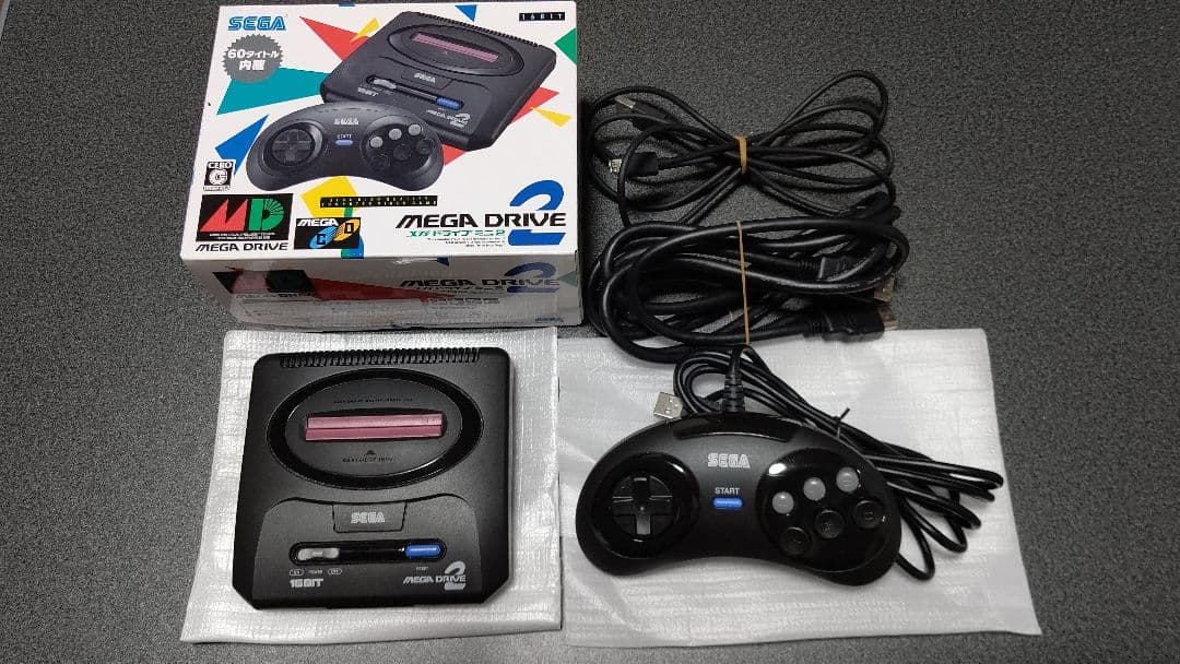 メガドライブミニ2（電源用のUSBケーブルは純正ではありません） メガドライブミニ2」同梱品一覧を写真で詳しく紹介
