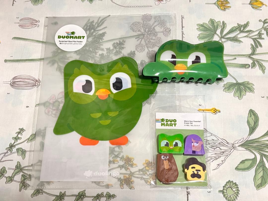 duolingo ファイル＆消しゴムセット＆クリップ Stick With It Kit – Duolingo