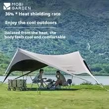 MOBI GARDEN タープ サンシェルター グレー アウトドア・釣り・旅行