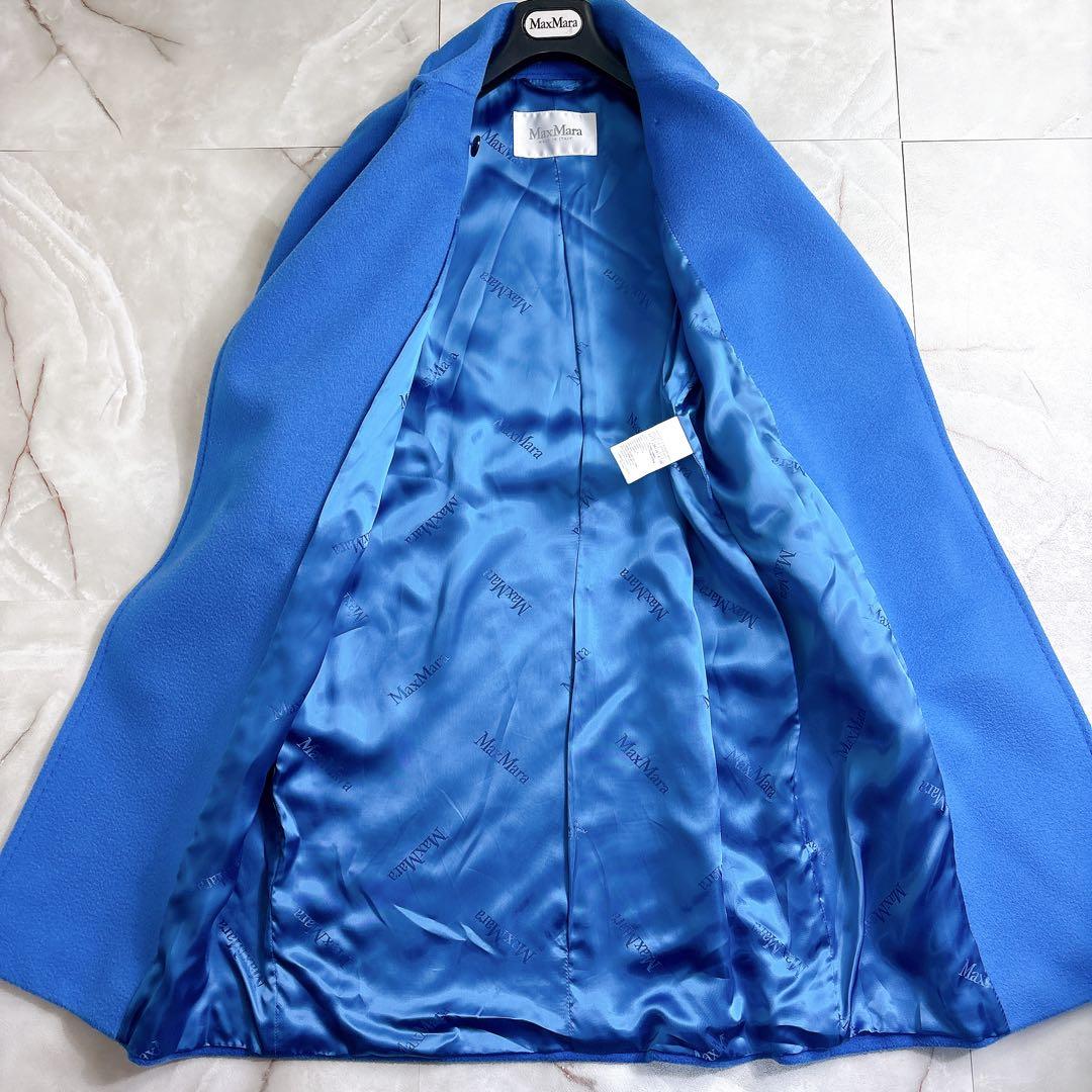 美品 マックスマーラ マニュエラ キャメル100 ブルー サイズ36 コート
