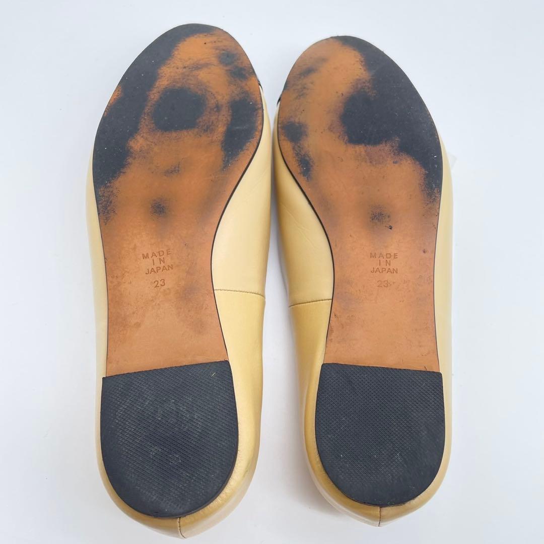 希少カラー OHGA バイカラー フラットシューズ 23cm 黒 ベージュ