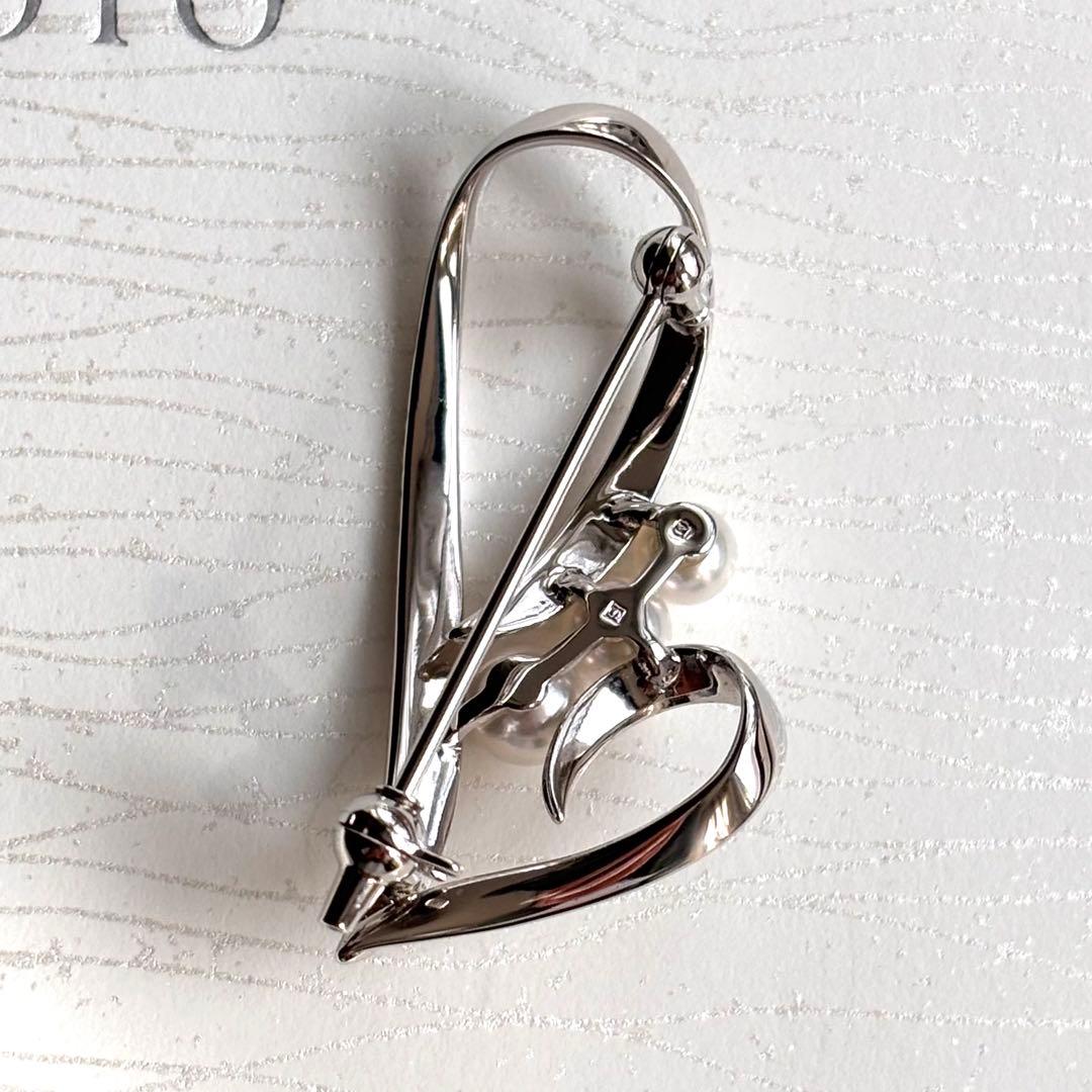 新品 MIKIMOTO ミキモト パールブローチ ハート ホワイト コサージュ