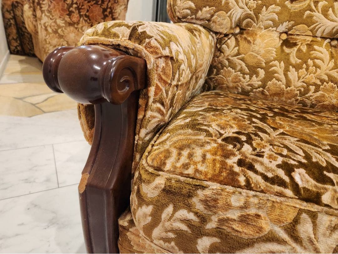 オールドカリモク old karimoku 金華山 アンティーク 1人掛けソファ