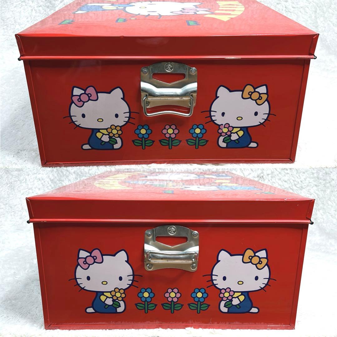希少品 レア 昭和レトロ サンリオ キティちゃん ブリキ缶 収納ケース