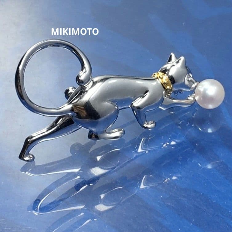 美品♡愛くるしい猫ちゃん♡MIKIMOTO♡ミキモト♡ブローチ 楽天市場】ミキモト MIKIMOTO ブローチ 猫モチーフ K18YG ダイヤモンド