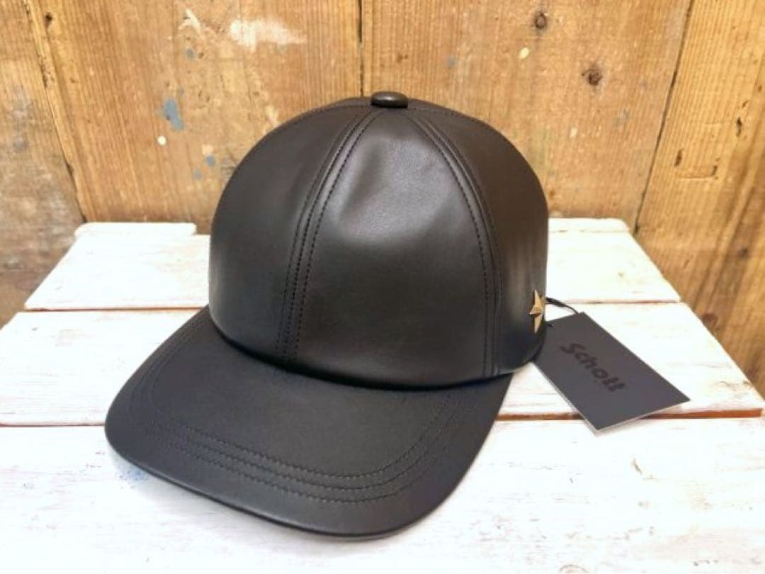 Schott ショット ワンスター レザーキャップ BK/日本製 - メルカリ