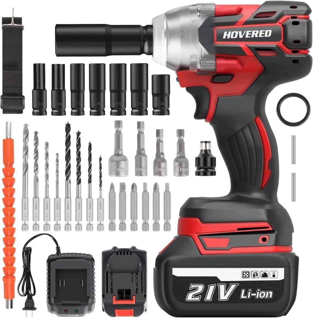 電動インパクトレンチ ブラシレスモーター搭載 自動停止機能 無段変速 Amazon | ブラシレス電動インパクトレンチ 最大トルク520N・m 無段変速