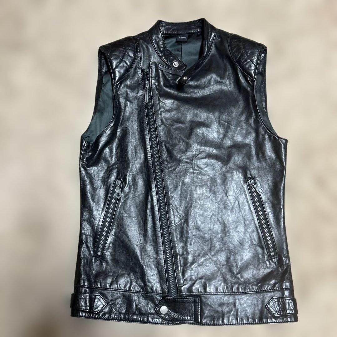 pledgeライダースレザーベスト48ナンバーナインバックラッシュ 666