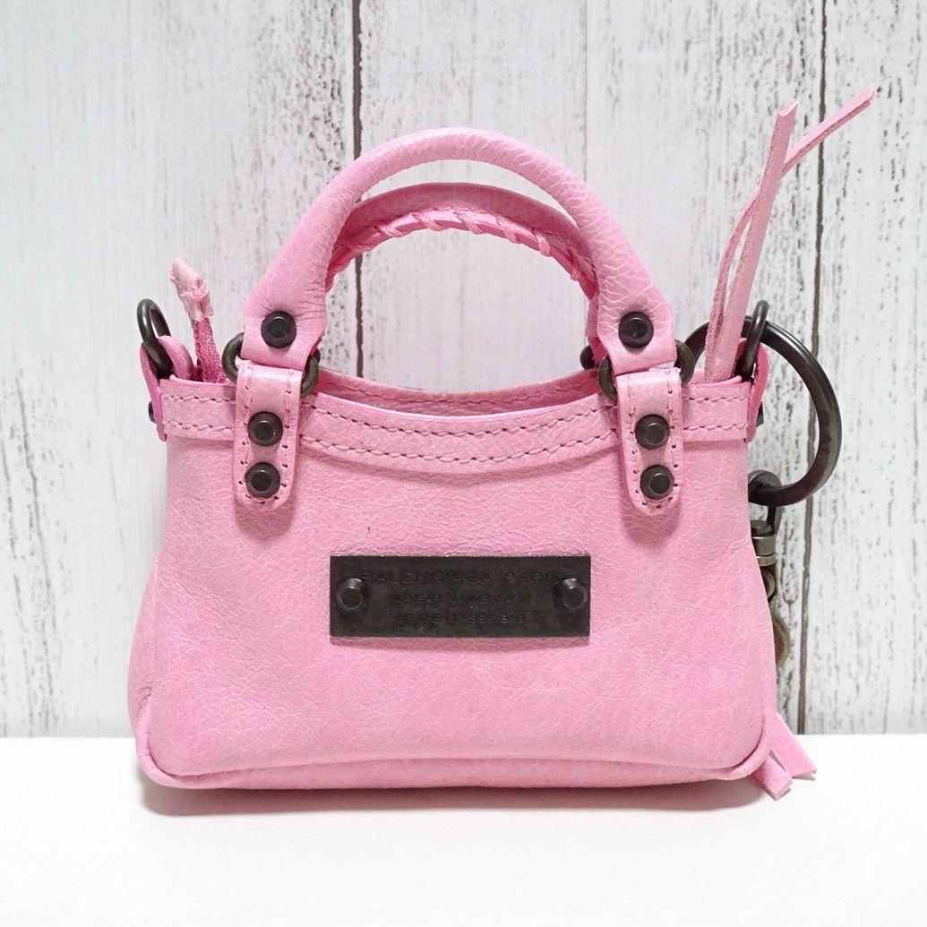 新品 バレンシアガ 10周年記念 クラシックバッグチャーム ピンク [118
