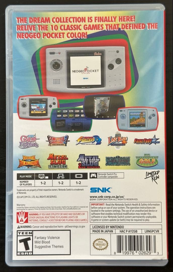 ネオジオポケットカラー セレクション Vol.1 北米版 switch スイッチの