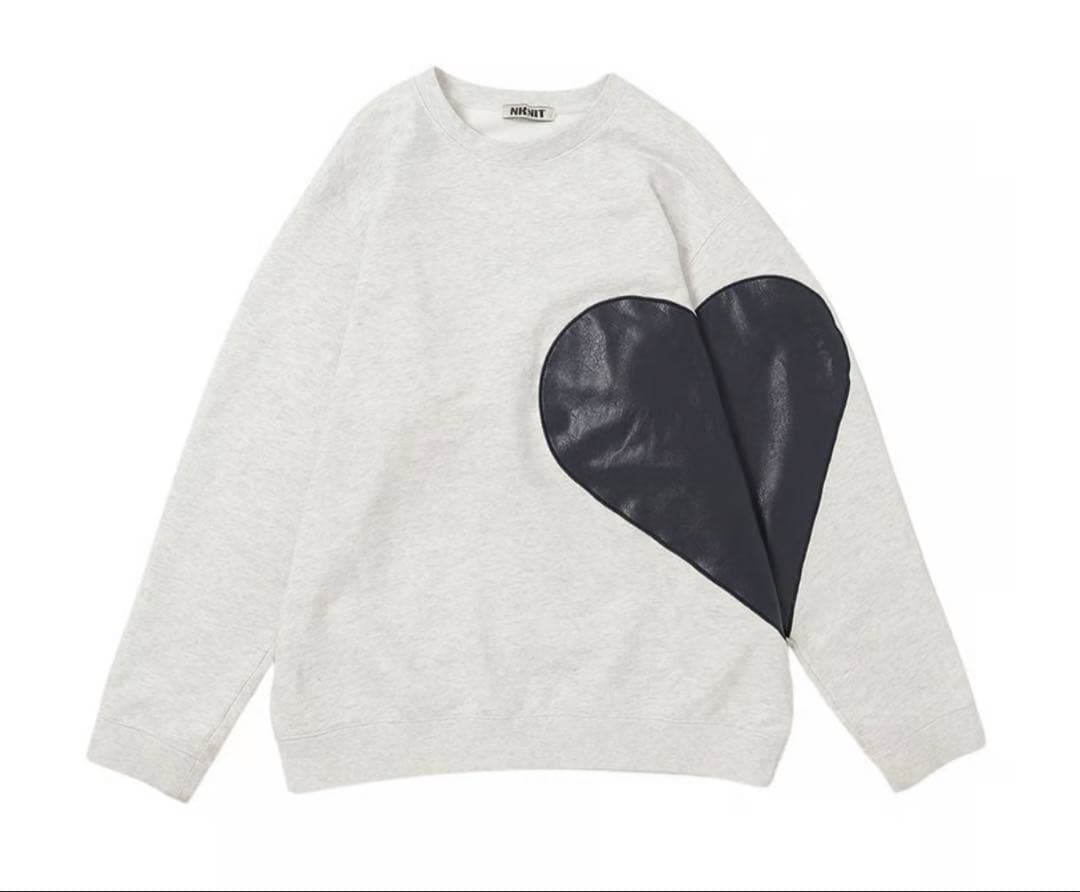 NKNIT pattern pullover sweat ハートスウェット - メルカリ