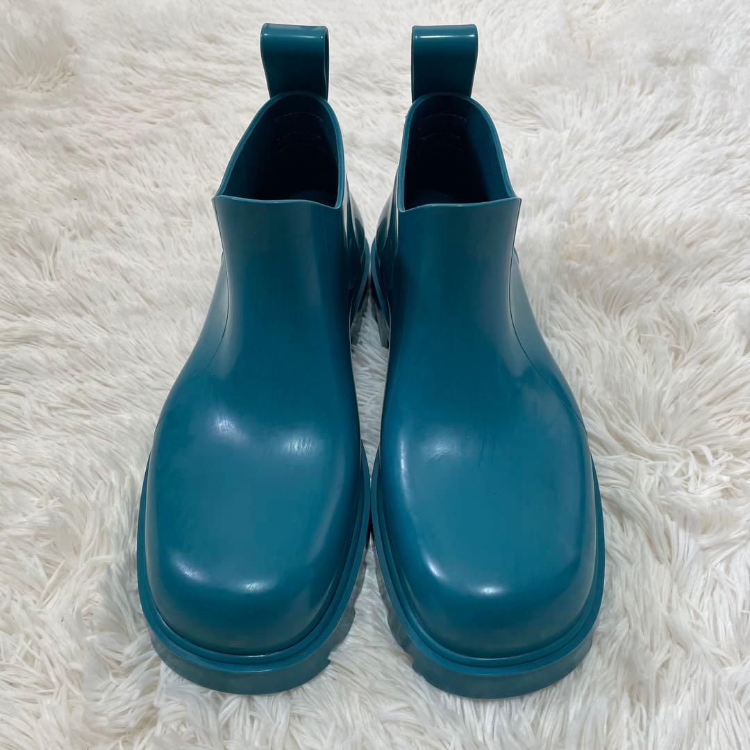 美品 ボッテガヴェネタ ダニエルリー レインブーツ ブルー 41 メンズ