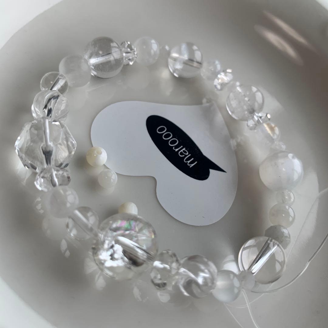 天然石ブレスレットタロ様2点おまとめアイリスクォーツ水晶ムーンストーントパーズ 天然石ブレスレットタロ様2点おまとめアイリスクォーツ水晶ムーン