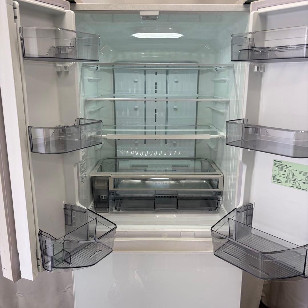144 東芝 冷蔵庫 400ℓ〜500ℓ 綺麗 フレンチドア 白 設置無料 安い