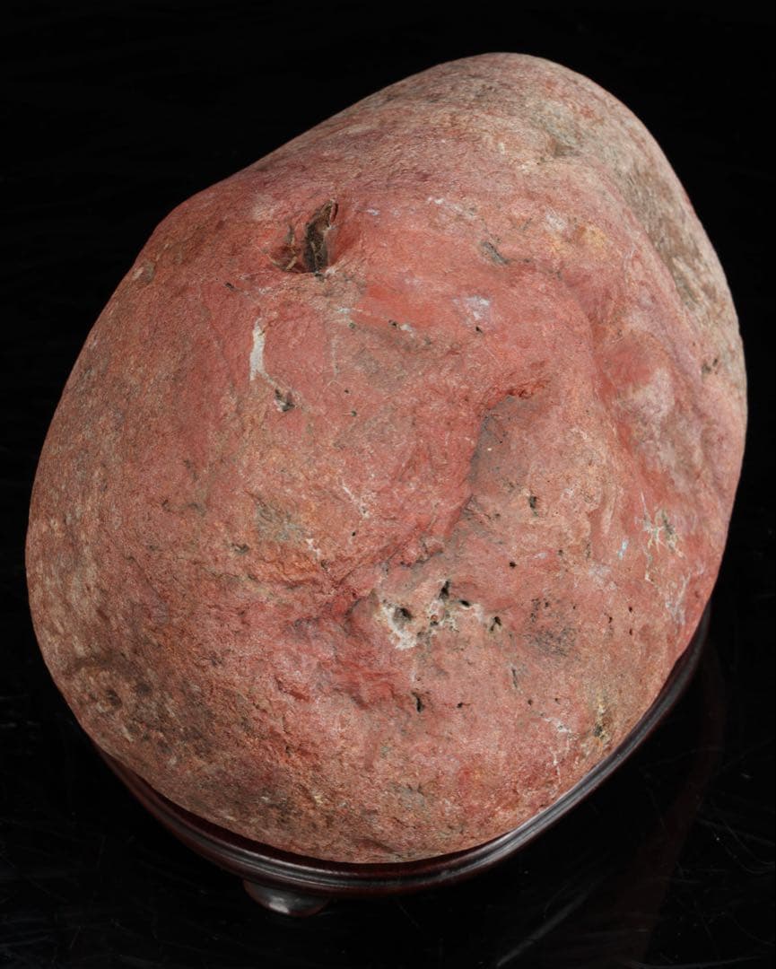 赤玉石 赤石 碧玉 在銘台座付 2.3kg 鑑賞石 原石 天然石 飾石