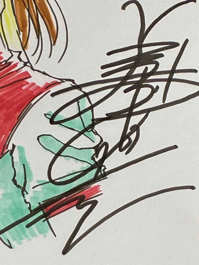 美樹本晴彦 直筆イラスト・サイン入り色紙 トップをねらえ