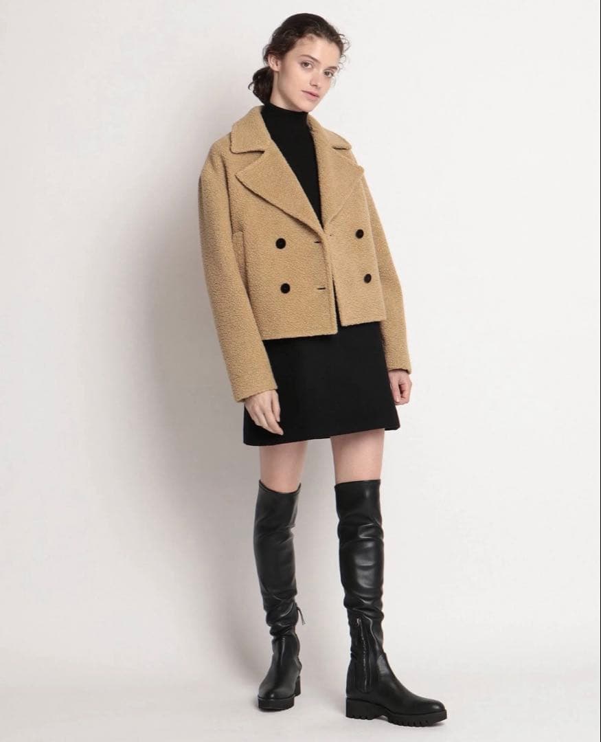 美品✨22AW セオリー 7万 TEDDY FLEECE ボアPコート キャメル - メルカリ