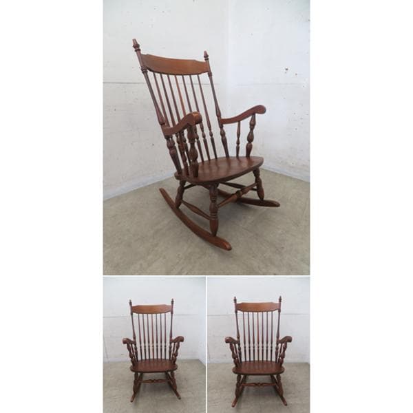 美品□WINDS太平□ロッキングチェア□揺り椅子□ナラ材□ウィンザー