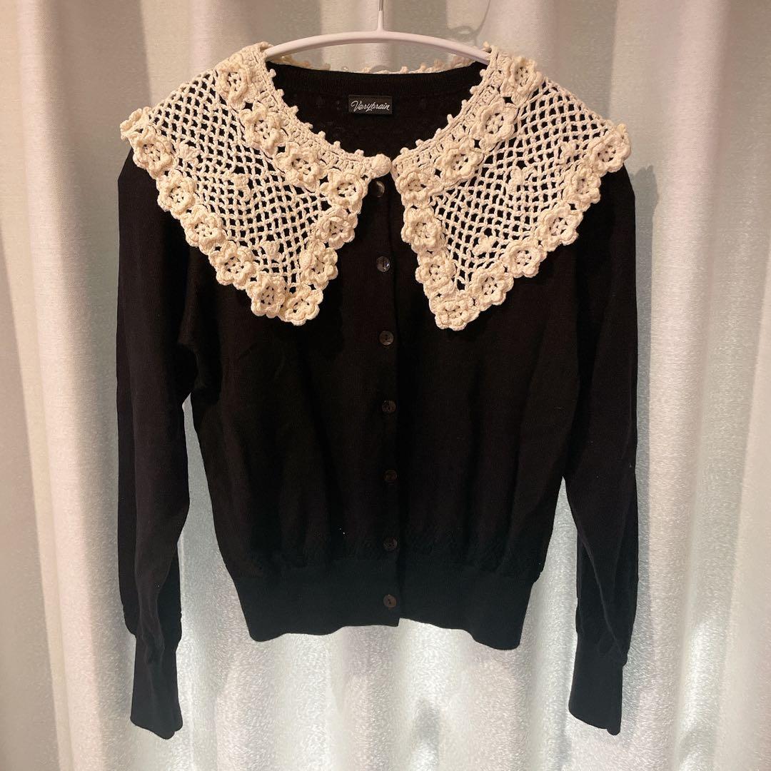 Verybrain かぎ編み 襟付き カーディガン - メルカリ