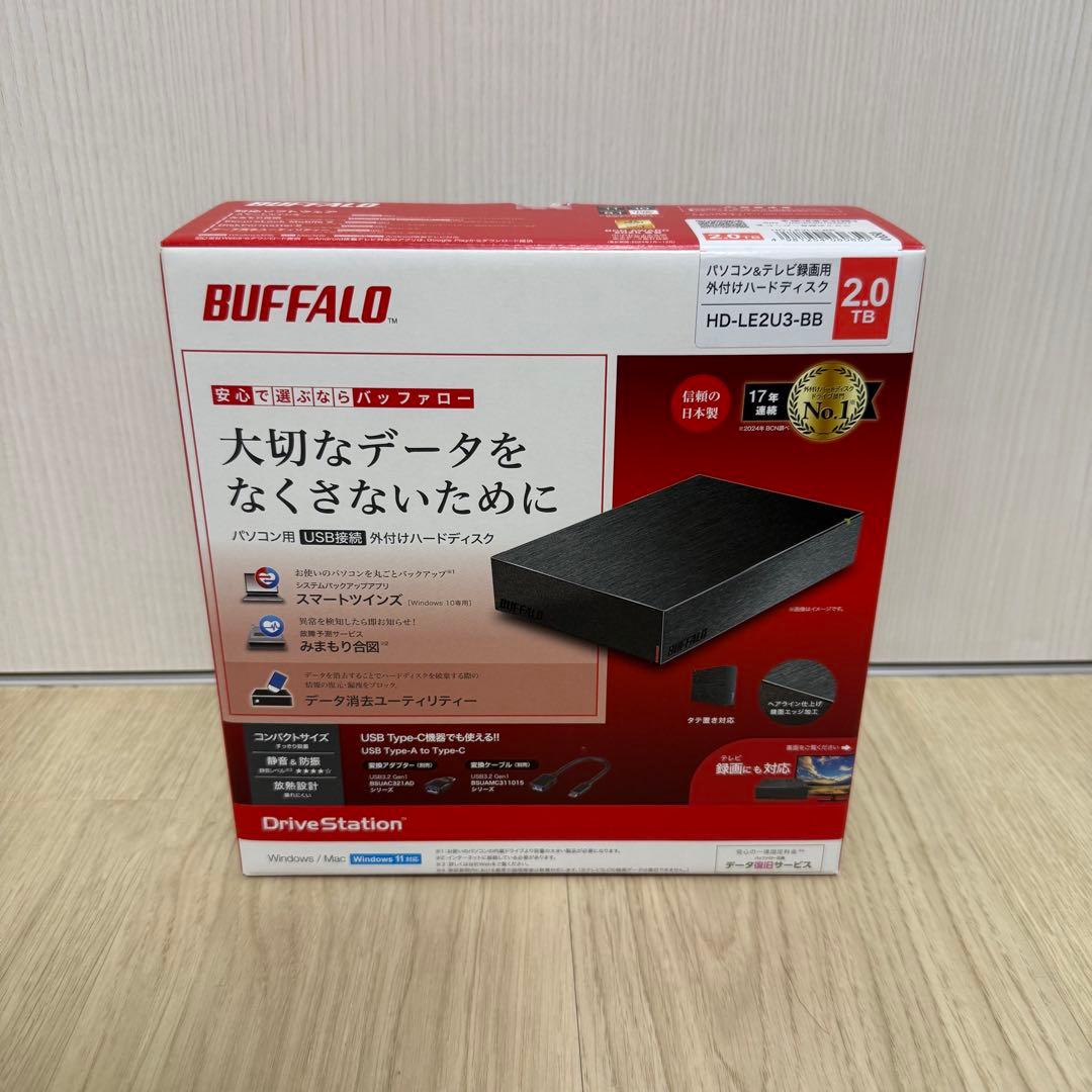 BUFFALO 2.0TB テレビ録画用 HDD HD-LE2U3-BB