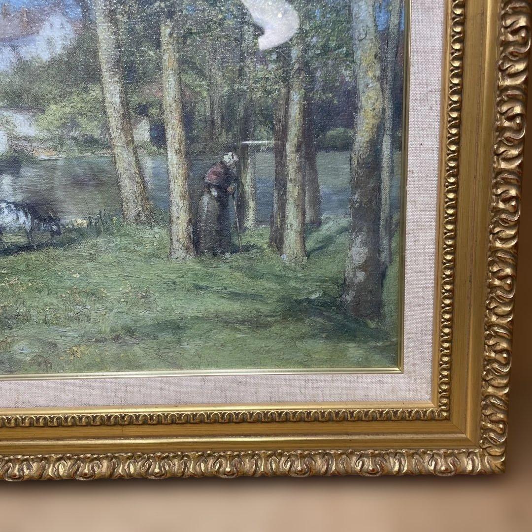 大原美術館 絵画 児島虎次郎「岸の森」1909年（明治42年） 複製画 金縁