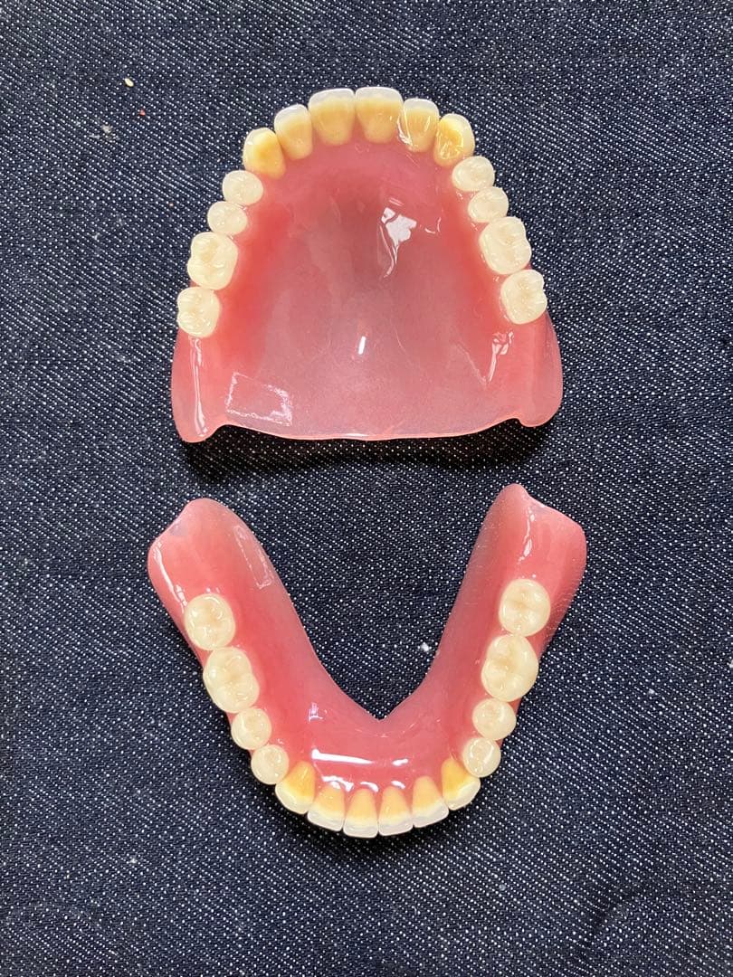 歯科 技工 フルデンチャー コンテスト作品の重合前 #総義歯 #フルデンチャー #全部総義歯