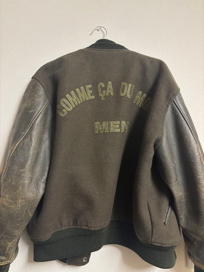 美品 コムサデモード ウールメルトン 袖レザー
