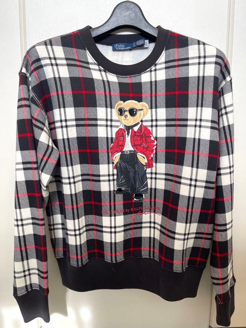 激レア☆美品【POLO ラルフローレン】S ポロベア 赤チェック 綿