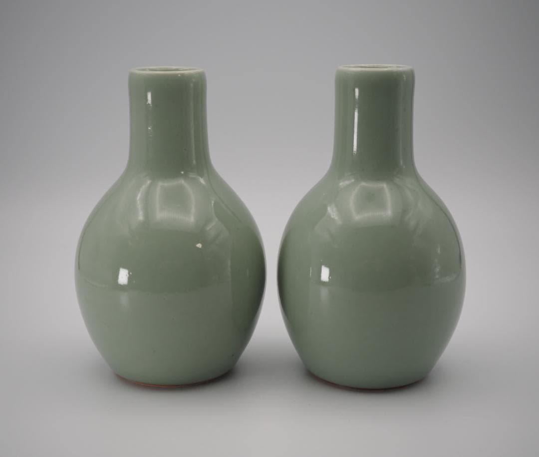 帝室技芸員判あり 三代清風与平造 青磁 徳利 一対 共箱 - メルカリ