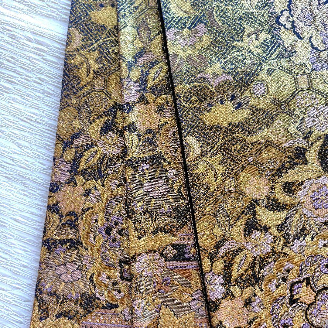逸品】袋帯 青銅彫金 華紋 唐花 着物 和装 訪問着 振袖 結婚式 成人式