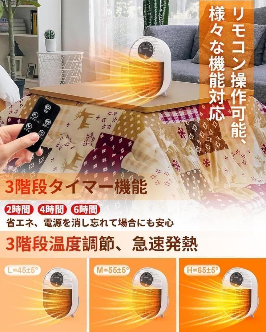 2個セット】パネルヒーター ファン型 ブランケット リモコン付 足元