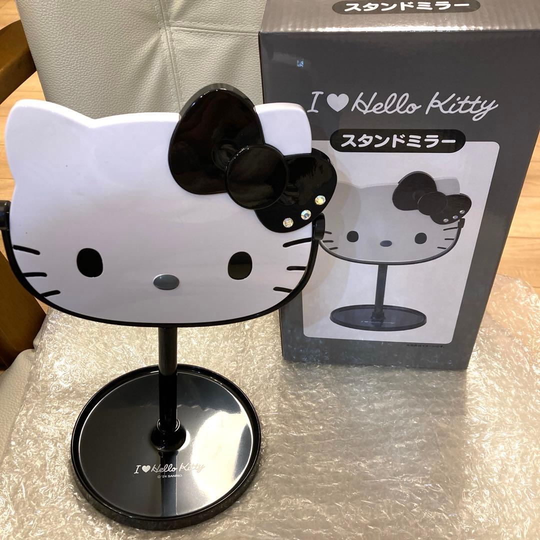 新品未使用開封のみ サンリオ ハローキティ スタンドミラー ブラック