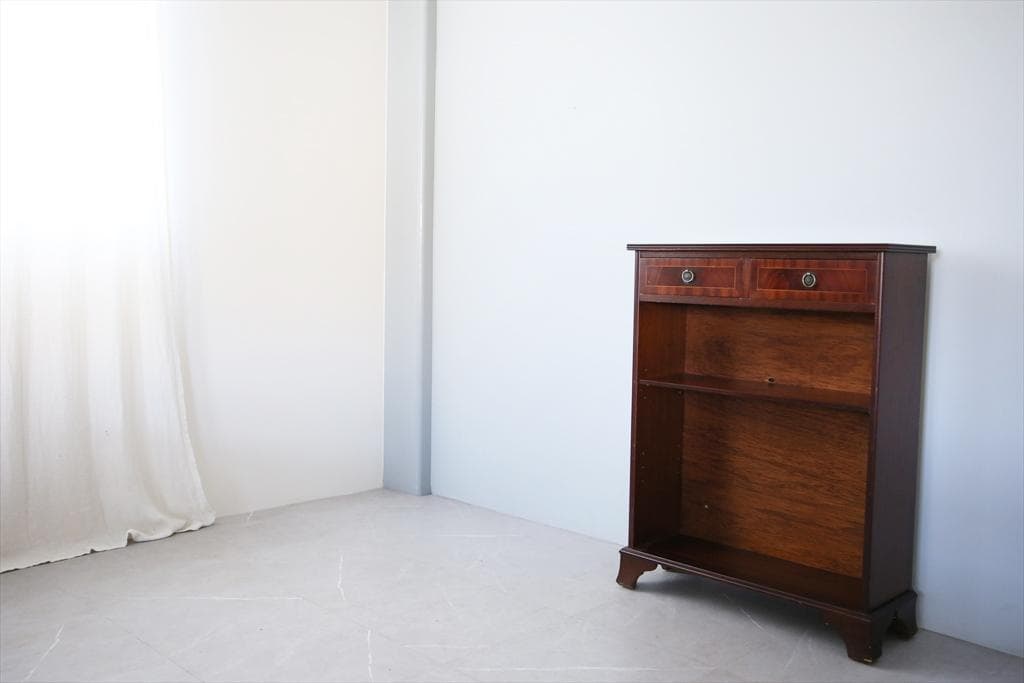 英国アンティーク木製ブックシェルフ/本棚/食器棚/飾り棚/収納ラック92