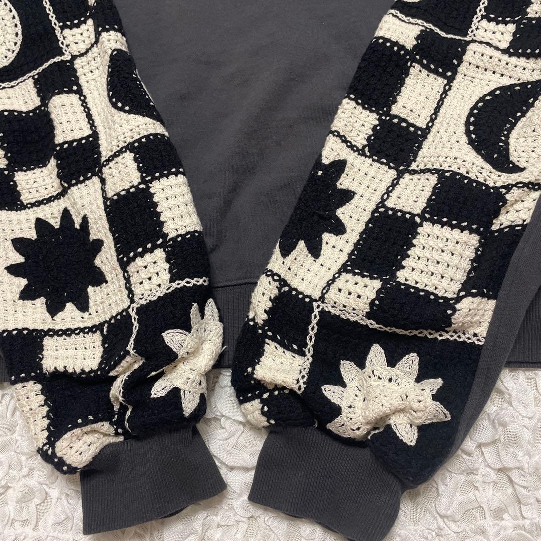 niko and ニコアンド クロシェコンビプルオーバー M チャコール