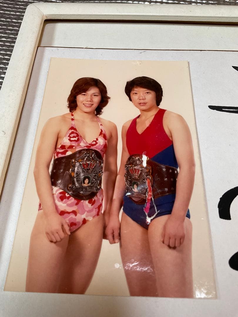 ビューティーペア／ジャッキー佐藤&マキ上田肉筆サイン色紙【昭和の