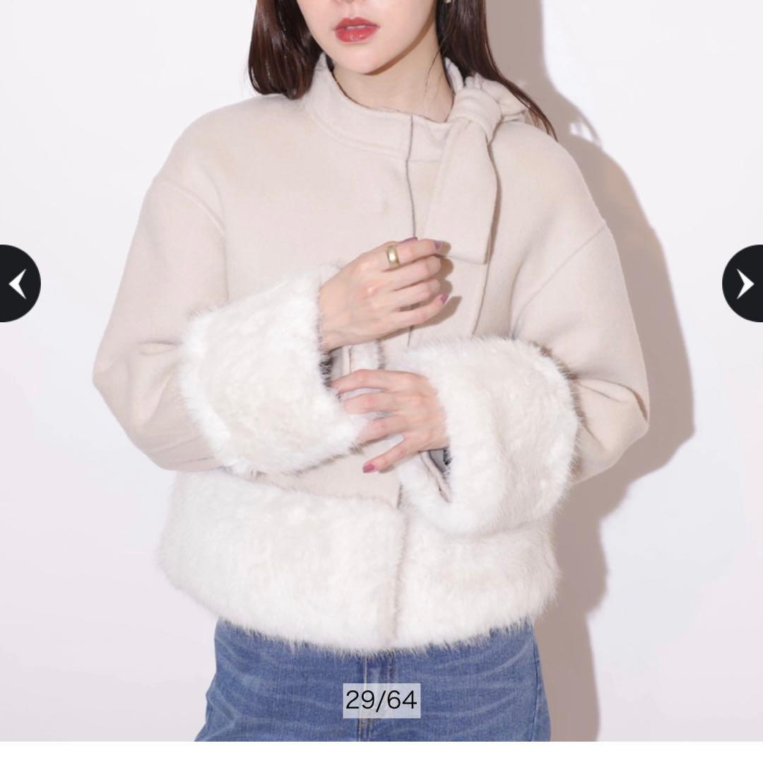 Rirandture リボンネックファーリバーコート - メルカリ