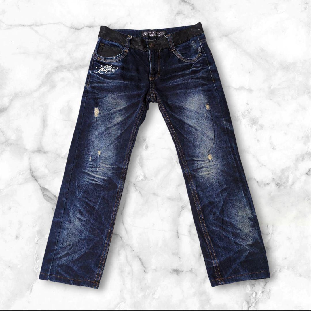 RED PEPPER × ED HARDY】ロゴ刺繍デニム☆鬼ヒゲ☆ハチノス - メルカリ