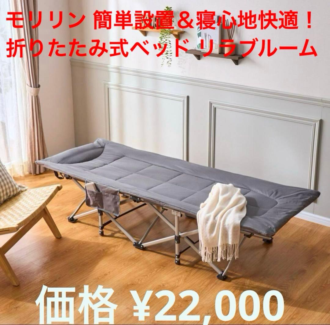 モリリン 簡単設置＆寝心地快適！ 折りたたみ式ベッド リラブルーム