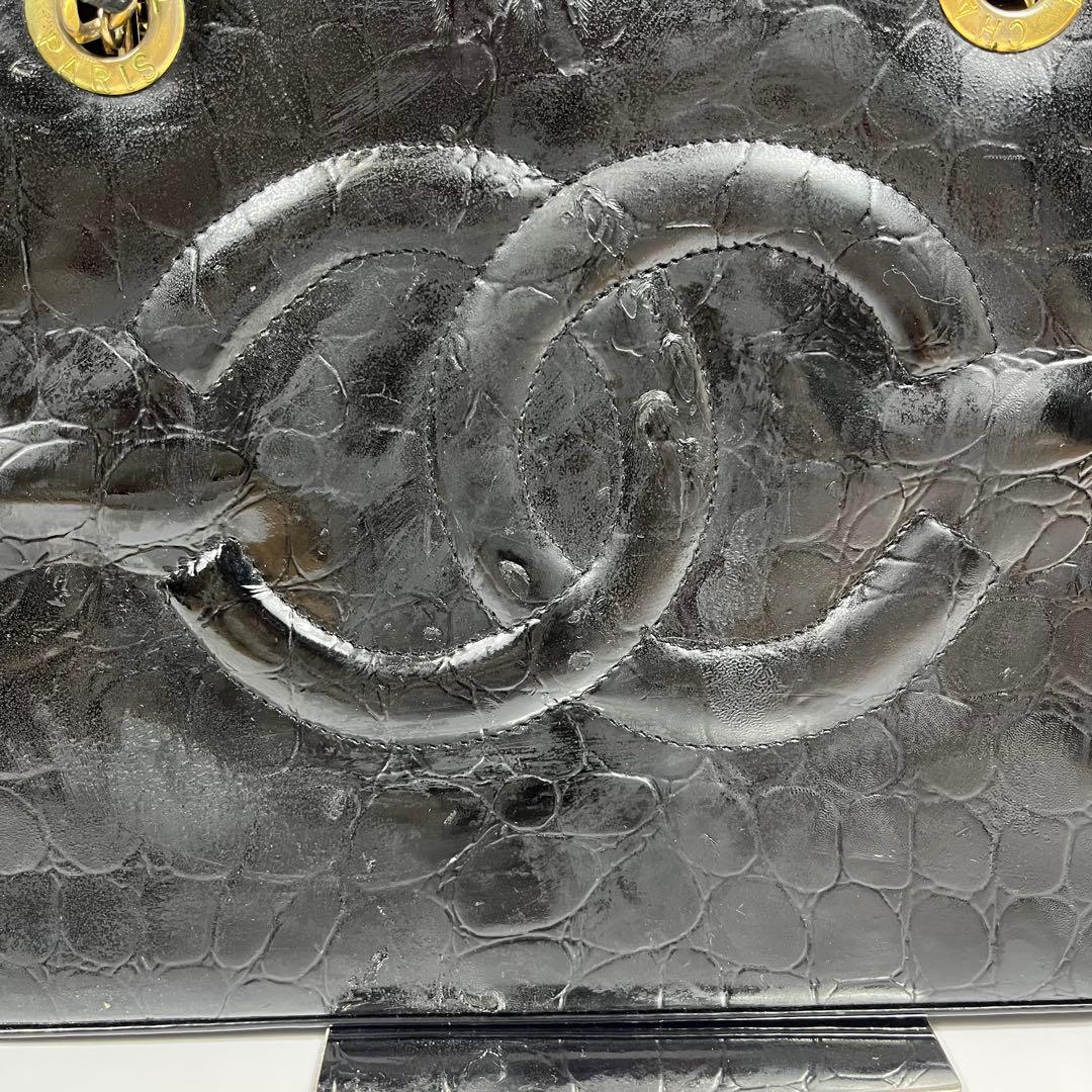 ✨ジャンク特価✨CHANEL チェーンバック エナメル クロコ型押し ココ