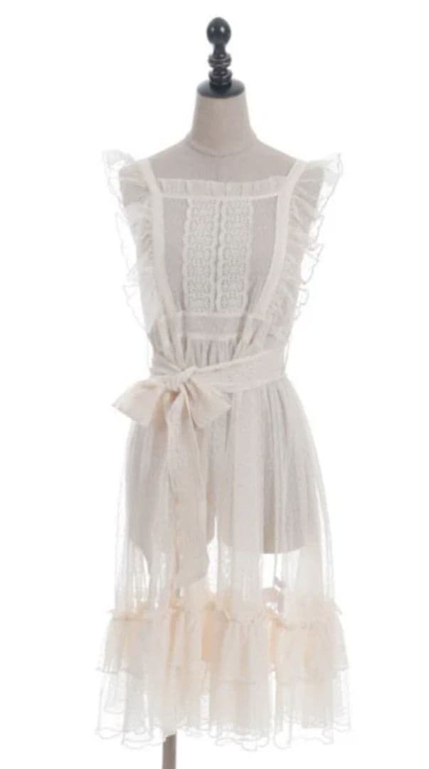 Chalmiere ドットチュールエプロン 生成 - メルカリ