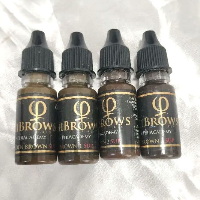 眉アートメイク色素 フィブロウ　Phibrows ブラウン4色　残6割 眉アートのカラーチャートのご紹介】 使用した顔料は Phibrows