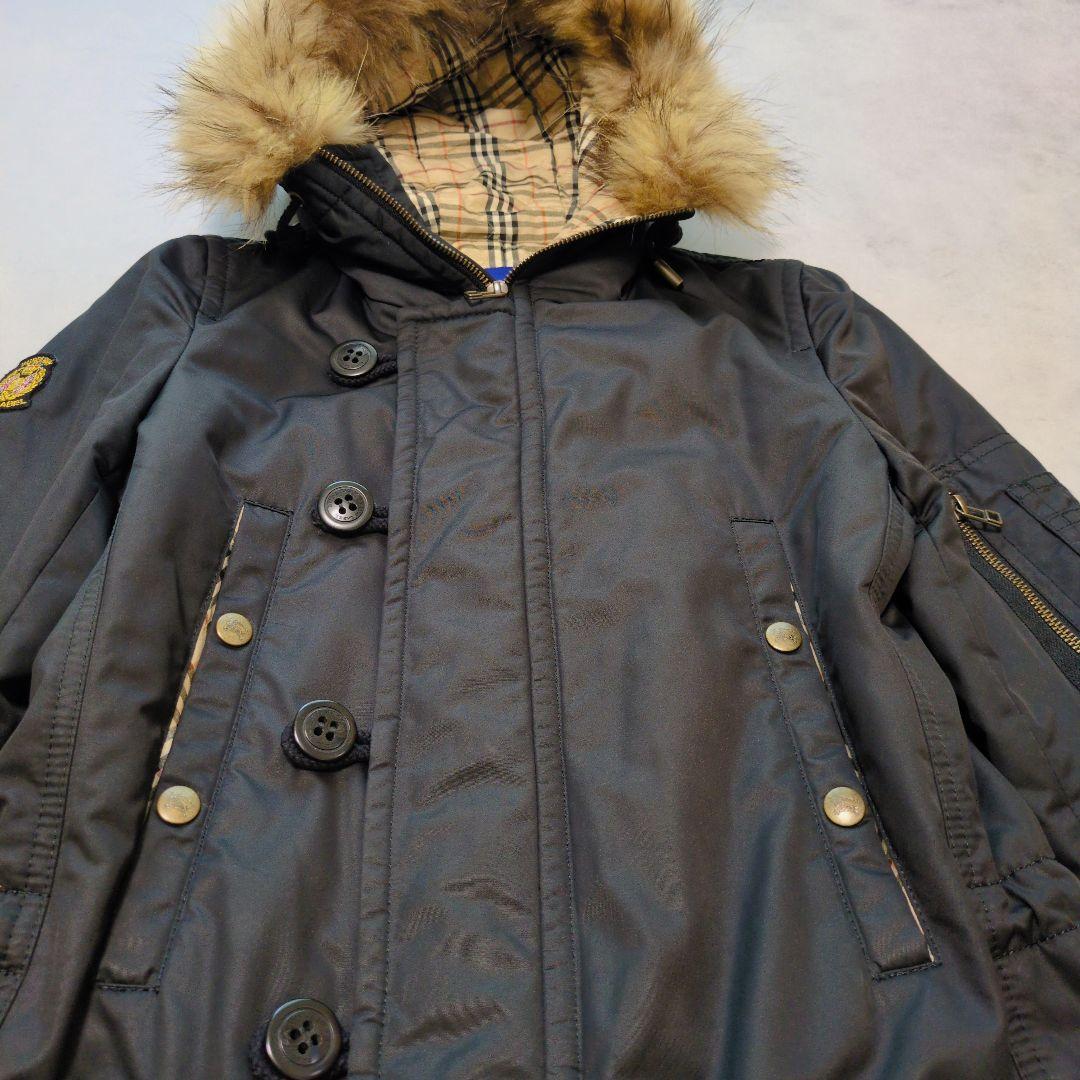BURBERRY BLUE LABEL✨️ノバチェック裏地 モッズコート 黒 - メルカリ