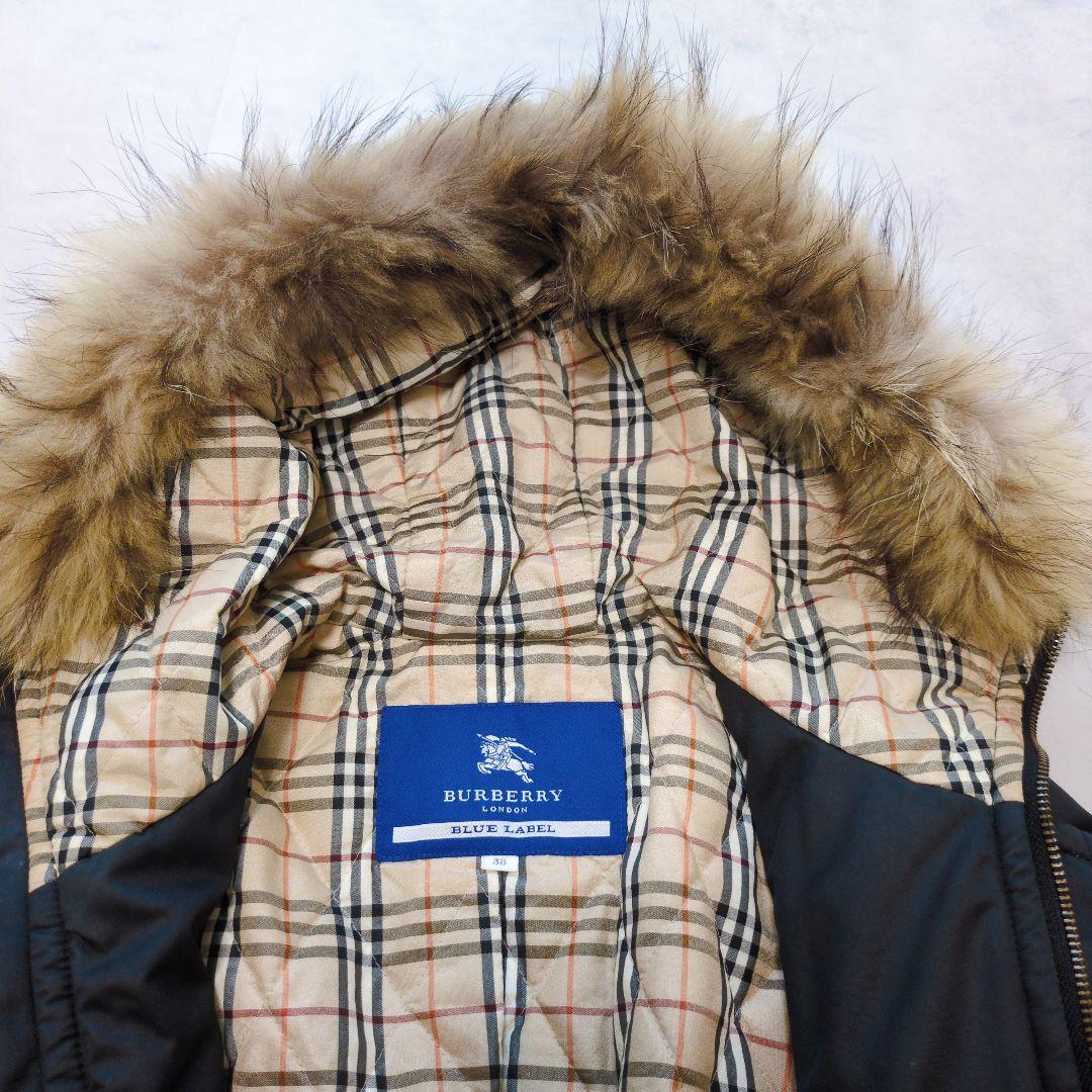 BURBERRY BLUE LABEL✨️ノバチェック裏地 モッズコート 黒 - メルカリ